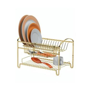 Imagem de Escorredor de Louças talheres Duplo Dourado Future 1522DD
