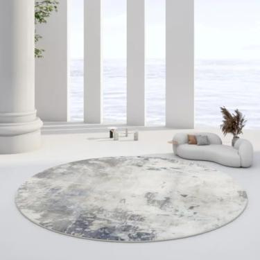 Imagem de Tapetes redondos de pelúcia para decoração de quarto, carpetes para sala de estar, área macia, carpete grosso para casa, tapetes fofos (200x200 cm/15)
