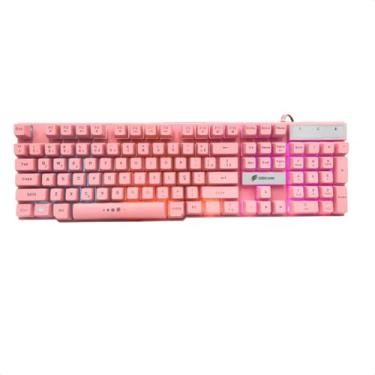 Imagem de OEX GAME Teclado Gamer FORCE-X TC201 - Sensação Mecanica - ABNT2 - Led 3 Cores - Rosa