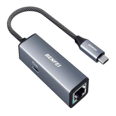 Imagem de Adaptador USB-C para Ethernet Gigabit RJ45 com Power Delivery 100W, 10/100/1000 Mbps, Plug and Play, compatível com MacBook, Windows, macOS, iPad USB-C, ChromeOS e Linux - Cinza