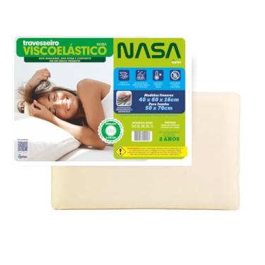 Imagem de Travesseiro Nasa Viscoelastico Automoldavel, 40x60x16cm, Unid