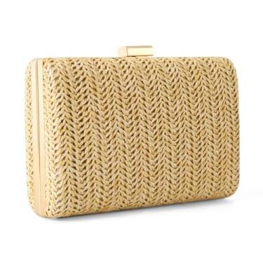 Imagem de PEUTIER Bolsa De Palha, Clutch Verão Trançada Para Mulheres Com Corrente Longa, Cor Bronze Claro, Estilo Praia Estilosa, Presente Ideal Férias, Mãe, Filha, Amiga, Amante