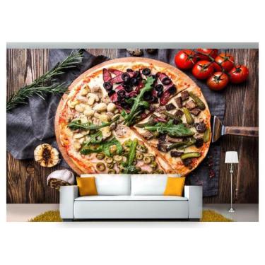 Imagem de Papel De Parede Rodízio Pizza Gourmet 3D Al148 - Você Decora