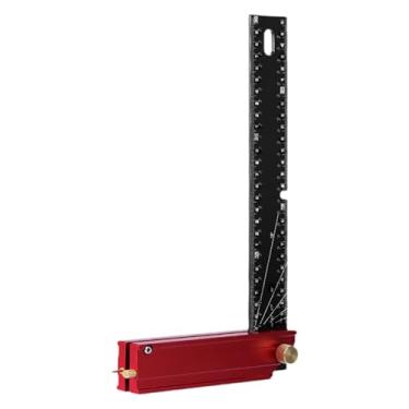 Imagem de MotiveTech Esquadro multifuncional para carpintaria, ferramenta de marcação para fabricação manual, régua de ângulo reto em liga de alumínio.