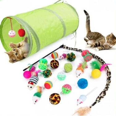 Imagem de Brinquedo Para Pets Túnel Labirinto Para Gatos Colorido Top, Dobrável, Resistente e Fácil de Guardar(23-46(1+20))