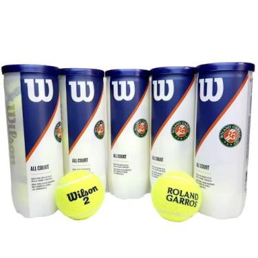 Imagem de Bola de Tênis Wilson Roland Garros All Court 5 Tubos