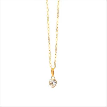 Imagem de Cordão Feminino Bailarina Ouro 18 K 750 Pingente Coração - Infinitty J