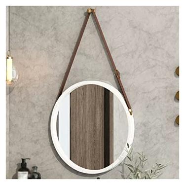 Imagem de Espelho de banheiro espelho circular montado na parede para quarto de maquiagem lavatório vaso sanitário pequeno espelho de maquiagem simples espelho de maquiagem (001, S)