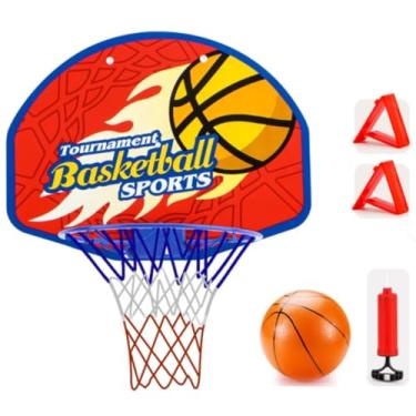 Imagem de Tabela De Basquete Infantil Cesta Com Bola E Bomba Portátil Mini Aro Esporte