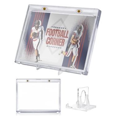 Imagem de DEDC 2 peças - 1 pacote com porta-cartões verticais com 1 suporte para cartão, suporte magnético de 175 pt, protetor de cartão de beisebol com um toque (2CT-134 mm)