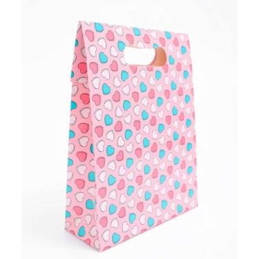 Imagem de Embalagem Presente Sacola Corações Marisa-89038, UN, Rosa