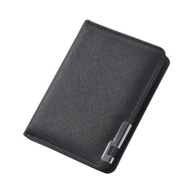 Imagem de Nova moda masculina carteira vertical curta negócios multi-slot titula