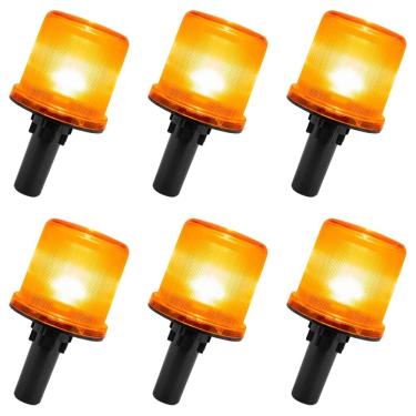 Imagem de Sinalizador Solar Viario Kit 6 Uni Cone Rodovia Obra Transito Sinalizaçao Emergencia Segurança Acidente Alerta