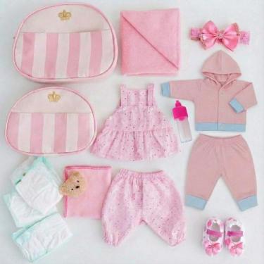 Imagem de Enxoval Bebê Reborn Menina Bolsa Mãe e Filha Mamãe Reborn