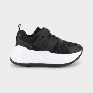 Imagem de Tênis Infantil Bibi com Rodinhas Skatenis Preto-Masculino