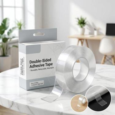 Imagem de Fita Dupla Face Transparente 3m Reutilizável e Lavável - Congratulatio