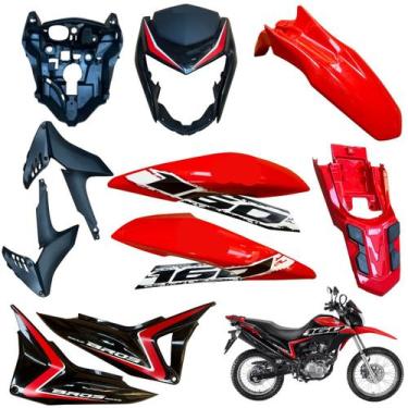 Imagem de Kit Carenagem Nxr Bros 160 modelo 2016 Até 2021 Completo Aba do Tanque