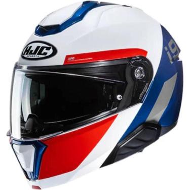 Imagem de Capacete HJC I91 Bina - Articulado, Branco/Vermelho/Azul, 63