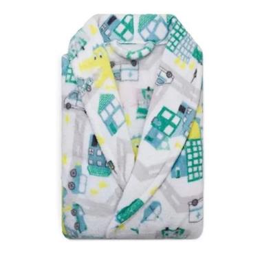 Imagem de Roupão Microfibra Infantil Fleece Camesa Dinossauro Tam G