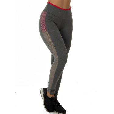 Imagem de Calça Legging Mescla com Grade Lateral Neon | 4501