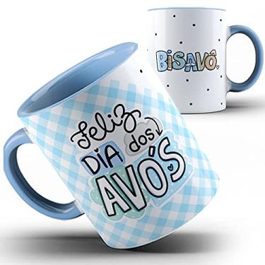 Imagem de Caneca azul Feliz dia dos Avós Bisavô Bisa