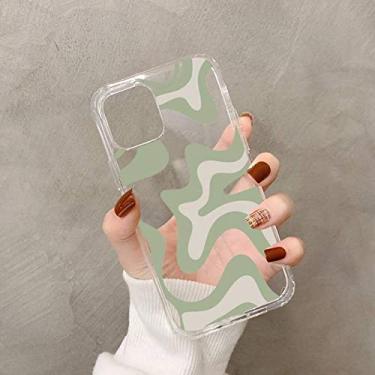 Imagem de Liquid Swirl Abstract Pattern para iPhone 11 12 pro XS MAX 8 7 6 6S Plus X 5S SE 2020 XR Bege Grass Green Case, A3, Para iPhone 12 Mini