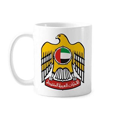 Imagem de Caneca com emblema nacional dos Emirados Árabes Unidos cerâmica xícara de porcelana de café louça