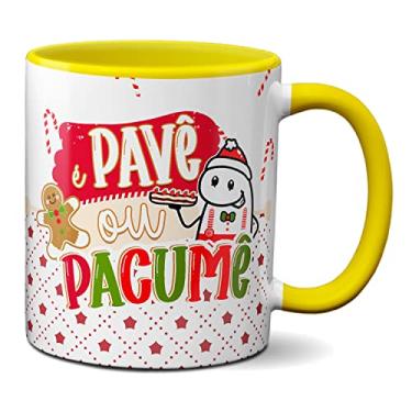 Imagem de Caneca Flork de Natal Frase Engraçada Pavê ou Pacumê (Amarela)