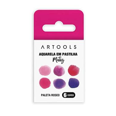 Imagem de Aquarela em Pastilha Individual Matiz Artools Estojo 6 Cores Tons de Rosa