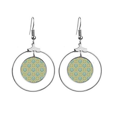 Imagem de Brincos de repolho verde com padrão decorativo de plantas pendentes argola joia círculo gota