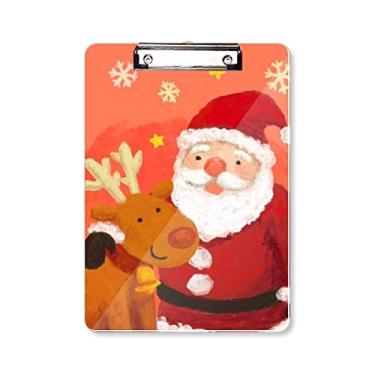 Imagem de Bloco de notas para Natal, Papai Noel, floco de neve, alce, pasta, bloco de notas A4