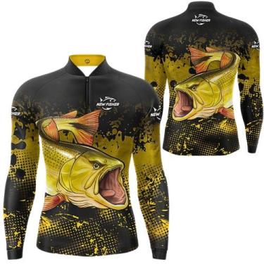 Imagem de Camisa Camiseta De Pesca Dourado Com Proteção Solar Uv50+ - New Fisher