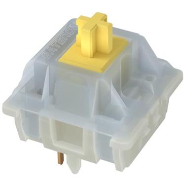 Imagem de Gateron Interruptores de teclado lineares amarelo leitoso, LED completo leitoso, compatíveis com teclado mecânico MX (35 peças)