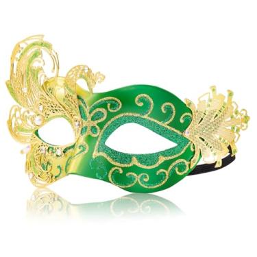 Imagem de 2024 New Green Masquerade Mask for Women-Butterfly Mardi Gras mask for Women- Peacock Metal Filigree Lady Masquerade Venetian Mask-Perfect for Halloween Parties, Costume Party, Carnivals, Wedding