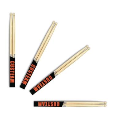 Imagem de CUSTEAM Baquetas 5B para bateria - American Hickory Drum Sticks 5B - Conjunto de baquetas