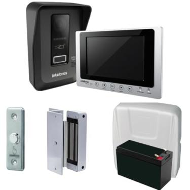 Imagem de Interfone Video Porteiro Wifi Wireless Via App Intelbras Allo Wt7 Lite e Fechadura Eletroima