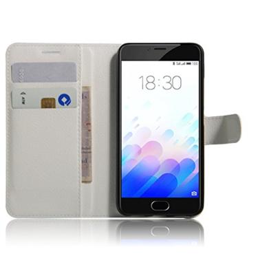 Imagem de NEKOYA Capa carteira MEIZU M3/M3S, capa carteira flip de couro PU premium com compartimento para cartão, suporte e fecho magnético [capa interior à prova de choque de TPU] Compatível com MEIZU M3/M3S
