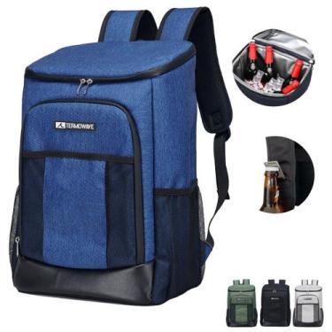 Imagem de Mochila Térmica Termowave 25L Bolsa Cooler Bebidas Praia, Azul
