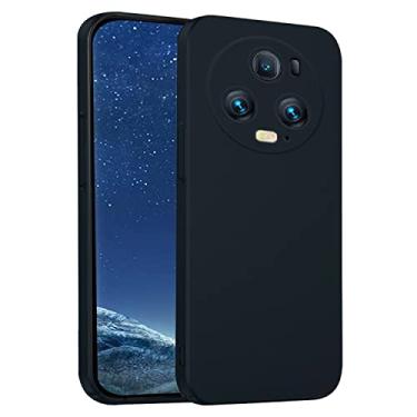 Imagem de Yarxiawin Capa para Honor Magic 6 Pro à prova de choque rosa Honor Magic 6 Pro capa de telefone estética fina rígida capa de policarbonato anti-impressão digital com sensação de toque delicado (preta)