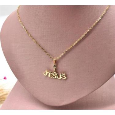 Imagem de Colares Colar Gargantilha Feminino/ Masculino Pingente Cruz Fé Vida Pé