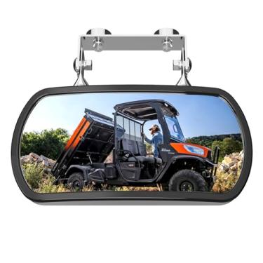 Imagem de Lifronkit Espelho de trator magnético, retrovisor e lateral para tratores, empilhadeiras, carrinho de golfe, adequado para John Deere, Kubota, espelho convexo com suporte em U, instalação rosqueada ou