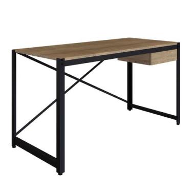 Imagem de Escrivaninha Steel Light 1 Gaveta Vermont Preto Home Office Industrial