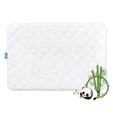 Imagem de Capa de colchão impermeável Pack and Play, lençóis protetores de colchão Pack and Play, superfície felpuda de viscose, ultramacia e não irrita a pele, adequada para lavar e secar, branca