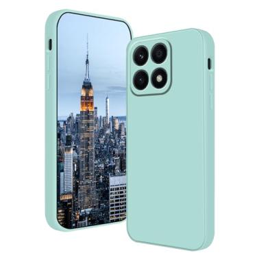 Imagem de Wousunly Compatível com Xiaomi 14T Pro, capa de silicone líquido, verde-escuro, toque suave para Xiaomi 14T Pro, capa fina de silicone à prova de choque (azul)