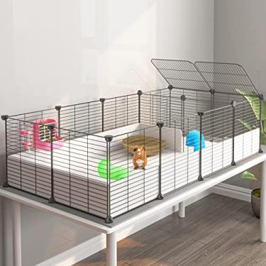 Imagem de Oneluck Gaiola De Cobaia, Gaiola De Habitat Interno Com Fundo De Plástico À Prova D'Água, Cercadinho Para Coelho Pequeno De Estimação, Tartaruga, Hamster, Gaiola Divisória