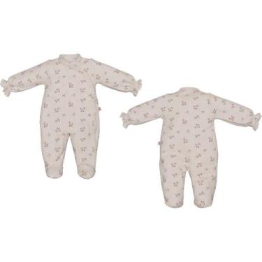 Imagem de Macacão Bebê Menina Suedine Rosa Paola Renda Laços  - Upi Ulli, M