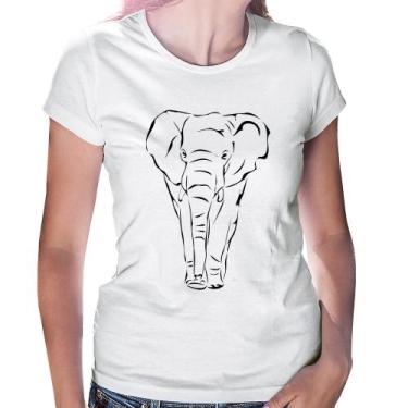 Imagem de Baby Look Elefante Traços - Foca na Moda, Branco, G