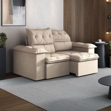 Imagem de Sofá Retrátil e Reclinável 200cm Cupuaçu Cabecasa Madeiramadeira Bege