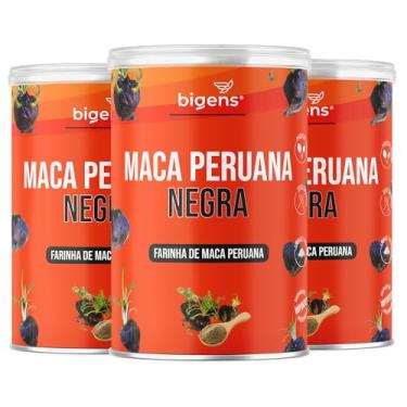 Imagem de Maca Peruana Negra em pó 5g por porção, 150g, Biogens (Kit 3)