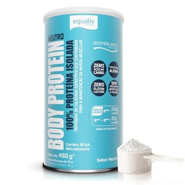 Imagem de EQUALIV - Body Protein Neutro em Pó - Rico em Colágeno e Aminoácidos Essenciais para Desenvolvimento e Recuperação Muscular - Sem Glúten, Sem Lactose, Zero Açúcar - Sem Sabor, Lata (450g)